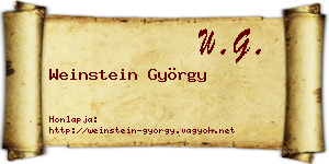 Weinstein György névjegykártya